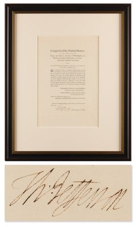 Lot #1 Thomas Jefferson Document Signed as Secretary of State - Act of Congress Permitting Maryland to Collect Baltimore Port Fees - Image 1