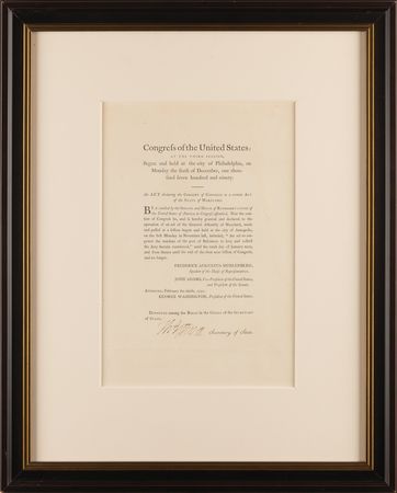 Lot #1 Thomas Jefferson Document Signed as Secretary of State - Act of Congress Permitting Maryland to Collect Baltimore Port Fees - Image 2