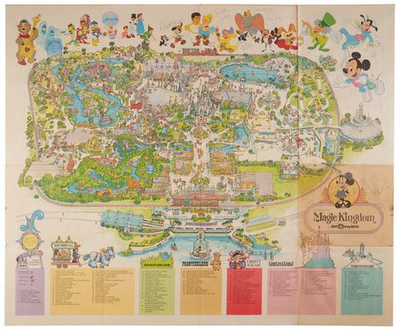 Lot #509 Michael Jackson Signed 'Magic Kingdom' Walt Disney World Map - Image 3
