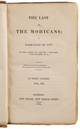 Lot #334 James Fenimore Cooper: The Last of the Mohicans; A Narrative of 1757 (First UK Edition) - Image 4