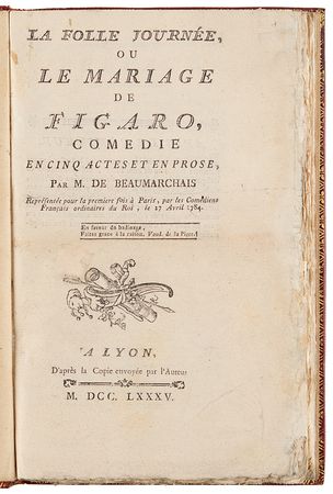 Lot #358 Pierre-Augustin Caron de Beaumarchais: Le Mariage de Figaro - Image 2