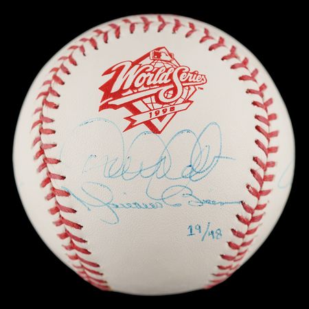 Lot #680 NY Yankees: Core Four Signed Baseball - Jeter, Rivera, Posada, and Pettitte (Ltd. Ed. #19/48) - Image 1