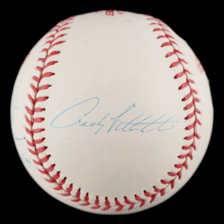 Lot #680 NY Yankees: Core Four Signed Baseball - Jeter, Rivera, Posada, and Pettitte (Ltd. Ed. #19/48) - Image 2