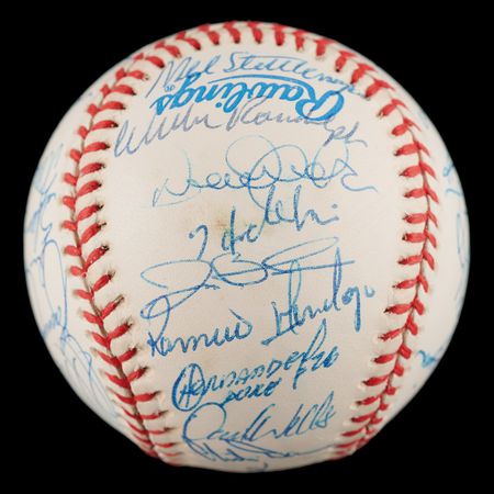 Lot #679 NY Yankees: 1998 Team-Signed Baseball - Image 2