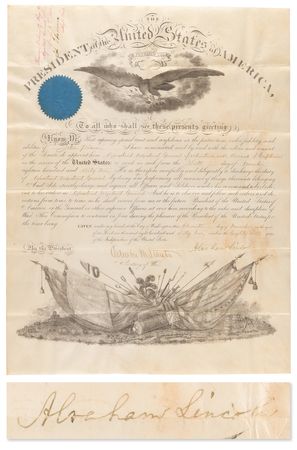 Lot #4 Abraham Lincoln Document Signed as President (March 11, 1862) - Image 1