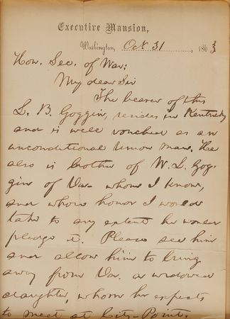 Lot #3 Abraham Lincoln Partial Autograph Letter as President to Secretary of War Edwin M. Stanton (October 31, 1863) - Image 2