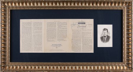 Lot #52 John F. Kennedy Signed 'Survival' Article Booklet - Dated to the 1960 West Virginia Democratic Primary Election - Image 1