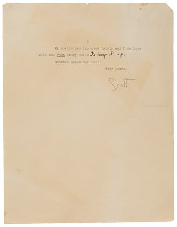 Lot #335 F. Scott Fitzgerald Typed Letter Signed to Literary Agent Harold Ober: 