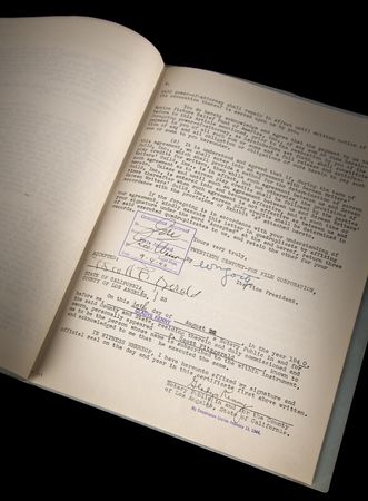 Lot #336 F. Scott Fitzgerald Document Signed - Fitzgerald's Last Movie Contract with Twentieth-Century Fox - Image 1