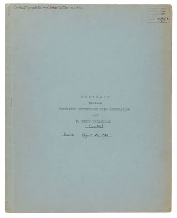 Lot #336 F. Scott Fitzgerald Document Signed - Fitzgerald's Last Movie Contract with Twentieth-Century Fox - Image 2