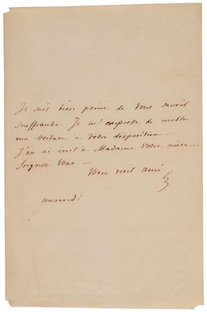 Lot #394 Frederic Chopin Autograph Letter Signed