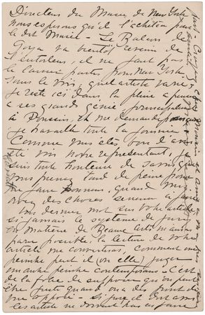 Lot #235 Mary Cassatt Autograph Letter Signed, Remarking on Cezanne, Degas, Monet, and Toulouse-Lautrec: 
