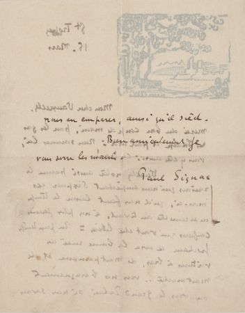 Lot #288 Paul Signac (3) Autograph Letters Signed, Chronicling Disagreements Between Degas, Manet, and Gauguin at the 1886 Impressionist Exhibition - Image 3