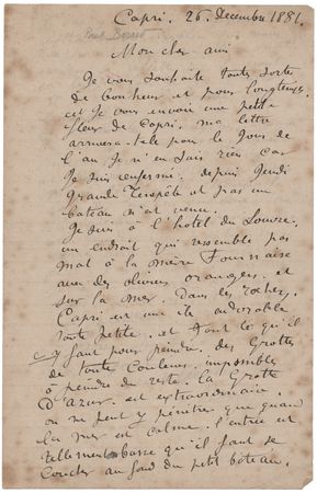 Lot #251 Pierre-Auguste Renoir Autograph Letter Signed: 