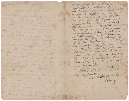 Lot #251 Pierre-Auguste Renoir Autograph Letter Signed: 