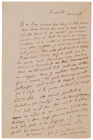 Lot #337 Gustave Flaubert Autograph Letter Signed to His Lover on Writing Madame Bovary: 