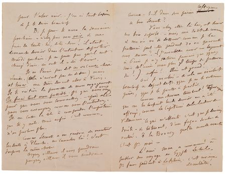 Lot #337 Gustave Flaubert Autograph Letter Signed to His Lover on Writing Madame Bovary: 