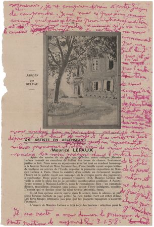 Lot #264 Gaston Chaissac Autograph Letter Signed - Image 1