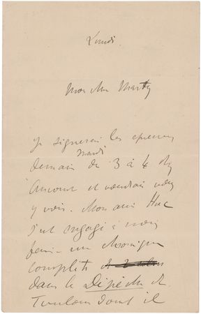 Lot #254 Henri de Toulouse-Lautrec Autograph Letter Signed - Image 1