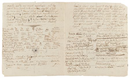 Lot #239 Eugene Delacroix Autograph Manuscript Signed with Sketches - Image 2