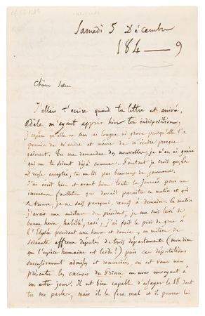 Lot #393 Hector Berlioz Autograph Letter Signed to His Sister: 