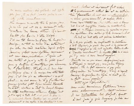 Lot #393 Hector Berlioz Autograph Letter Signed to His Sister: 