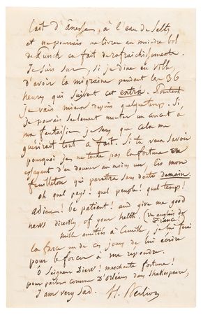 Lot #393 Hector Berlioz Autograph Letter Signed to His Sister: 