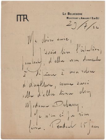 Lot #402 Maurice Ravel Autograph Letter Signed - Image 2