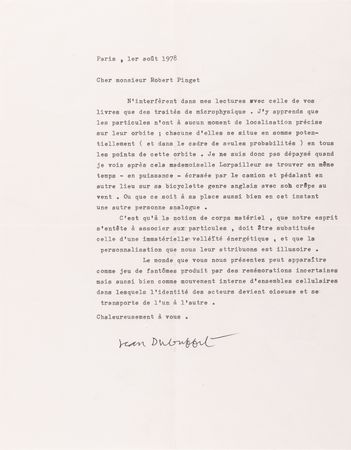 Lot #240 Jean Dubuffet (4) Letters Signed to Writer  Robert Pinget: 