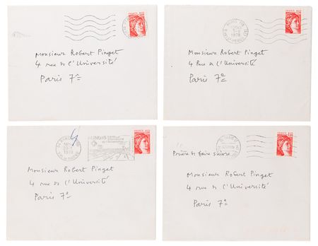 Lot #240 Jean Dubuffet (4) Letters Signed to Writer  Robert Pinget: 