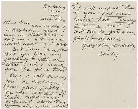 Lot #259 Alexander Calder Autograph Letter Signed: 