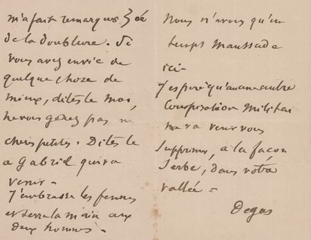 Lot #268 Edgar Degas Autograph Letter Signed - Image 3