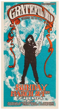 Lot #471 Grateful Dead 1968 Grand Rapids Handbill with 'Winged Pigpen' - Image 1