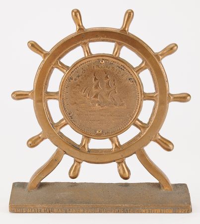 Lot #186 USS Constitution 1927 Restoration Relic (2) Bronze Bookends - Image 3