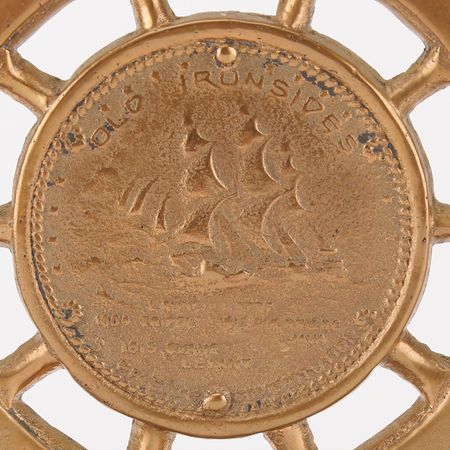 Lot #186 USS Constitution 1927 Restoration Relic (2) Bronze Bookends - Image 5