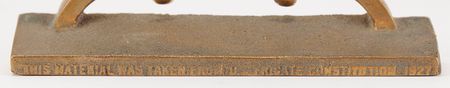 Lot #186 USS Constitution 1927 Restoration Relic (2) Bronze Bookends - Image 7