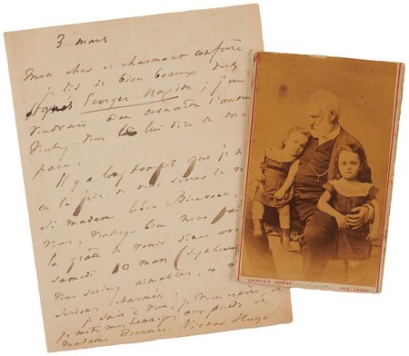Lot #342 Victor Hugo Signed Photograph and Autograph Letter Signed - Image 1