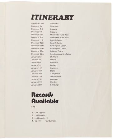 Lot #430 Led Zeppelin 1973 UK Winter Program Signed by Page, Plant, and Jones - Image 3