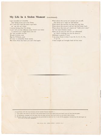 Lot #427 Bob Dylan Rare Signed 1964 London Concert Program - His 1st UK Appearance - Image 6