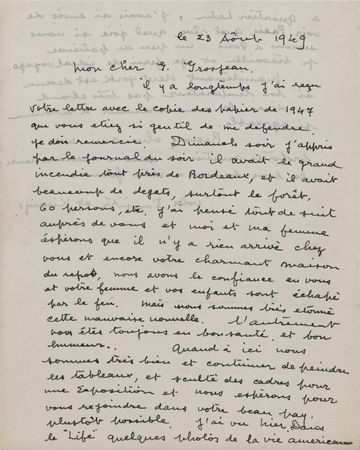 Lot #271 Tsuguharu Foujita Autograph Letter Signed - Image 1