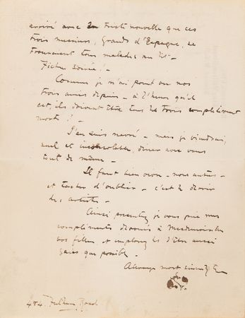 Lot #294 James Abbott McNeill Whistler Autograph Letter Signed - Image 2