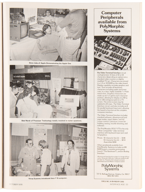 Steve Jobs: Apple-1 Ad and Article in Interface Age Magazine from