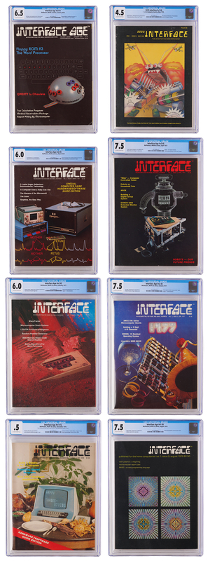 Lot 6108 Steve Jobs: (8) 1976-78 Interface Age Magazines - CGC .5 to 7.5