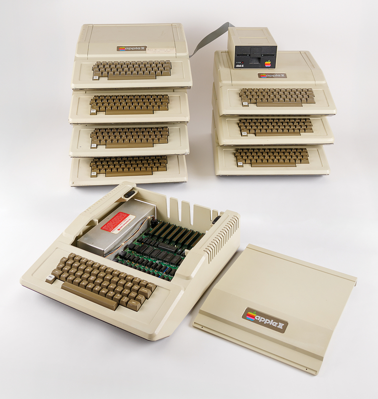 Lot 6047 Apple II Computer Collection of (8) - All Early Rev. 0 Boards - With Manuals, Software and Disk II Drives
