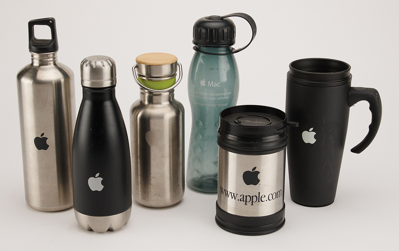Lot 6156 Apple Computer (6) Water Bottles and Thermoses