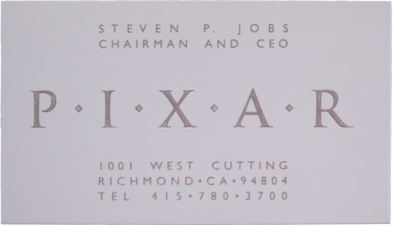 Lot 6026 Steve Jobs Pixar Business Card (c. 1990)