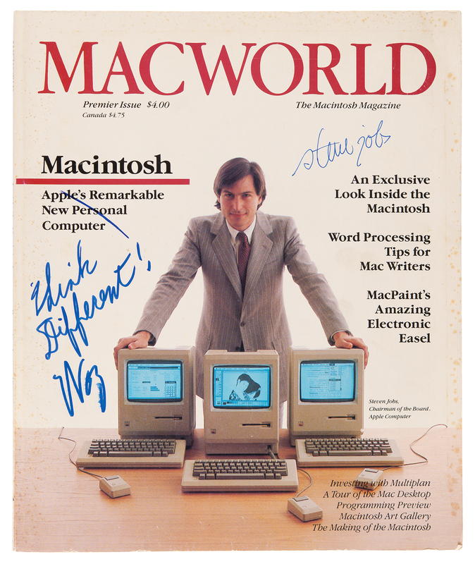 Lot 6033 Steve Jobs and Steve Wozniak Signed Issue of Macworld #1