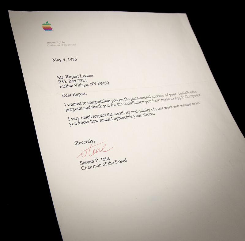 Lot 6022 Steve Jobs Typed Letter Signed to AppleWorks Creator Rupert 'Robert' Lissner: 
