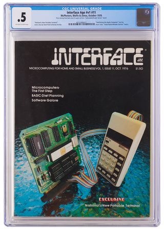 Lot #6107 Steve Jobs: Apple-1 Ad and Article in Interface Age Magazine from October 1976 - CGC .5 - Image 1