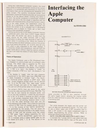 Lot #6107 Steve Jobs: Apple-1 Ad and Article in Interface Age Magazine from October 1976 - CGC .5 - Image 3